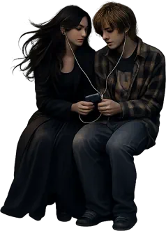 Martin a Luna na lavičke