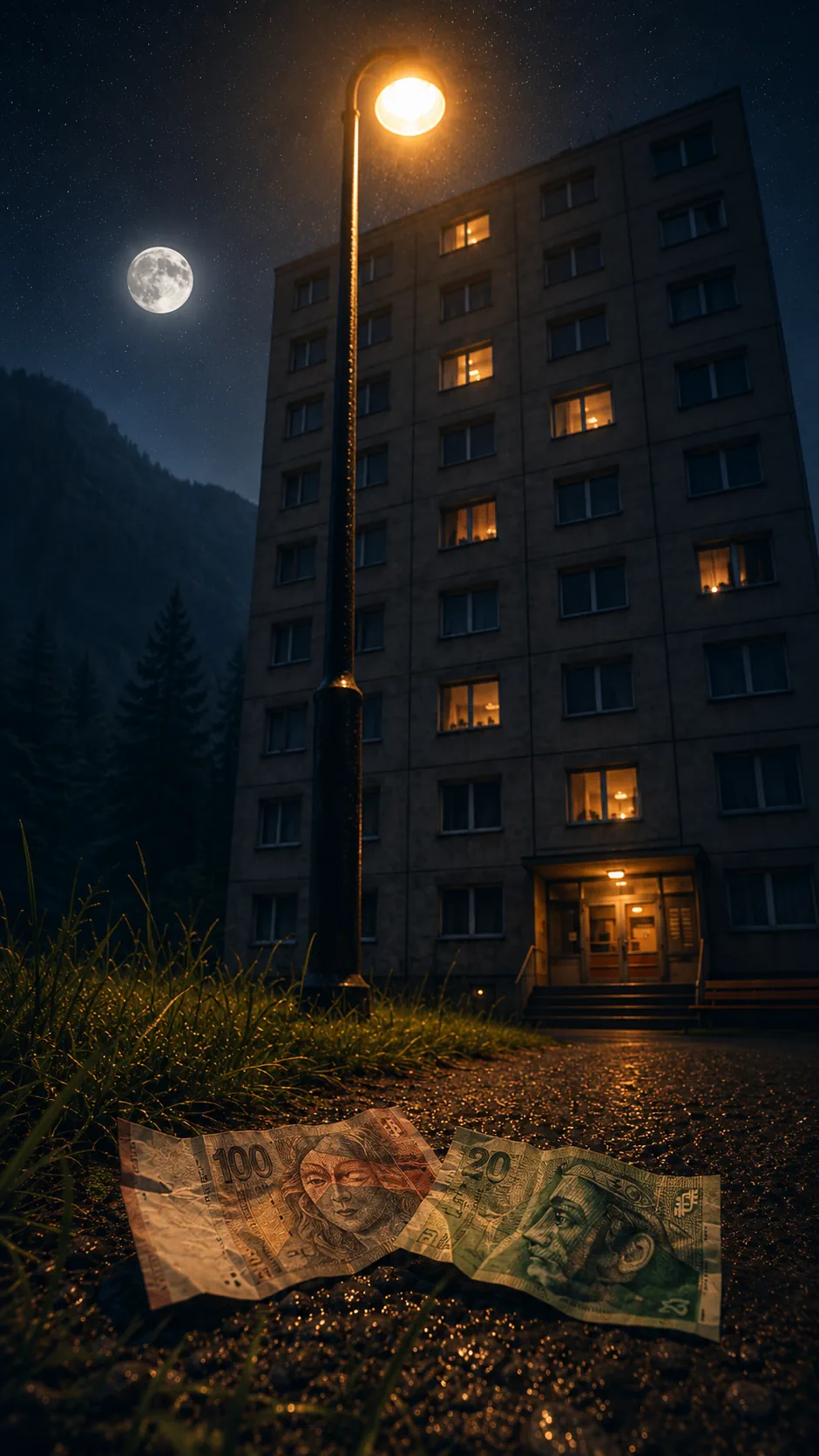 Panelák v nočnej atmosfére