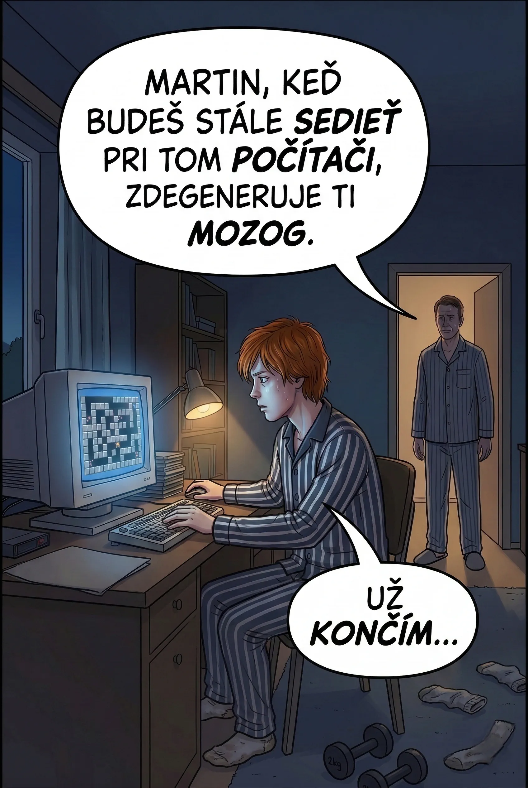 Panel komiksu Počítačová hra